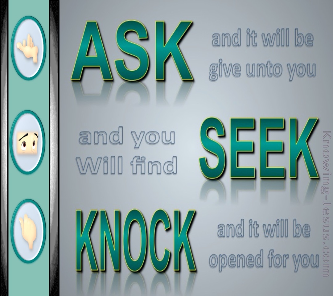 Matthew 7:7 Ask  Seek  Knock (green)